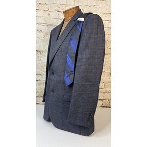 Pronto Uomo Platinum Modern Fit Sport Coat, Blue Plaid Sz XL
